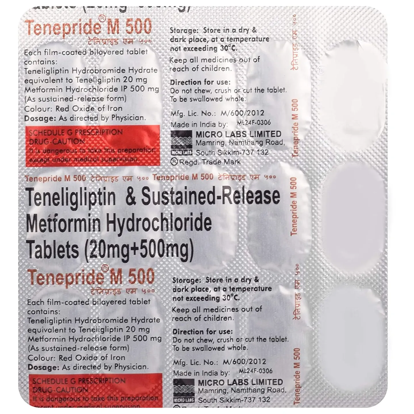 Tenepride M 500 Tablet product image