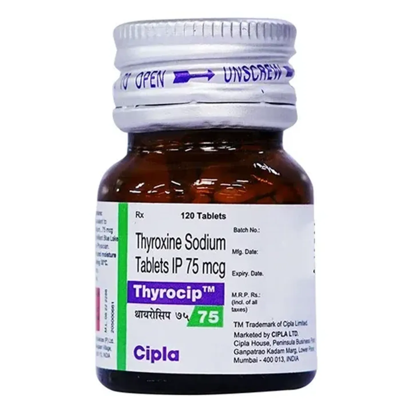 Thyrocip 75 Tablet product image