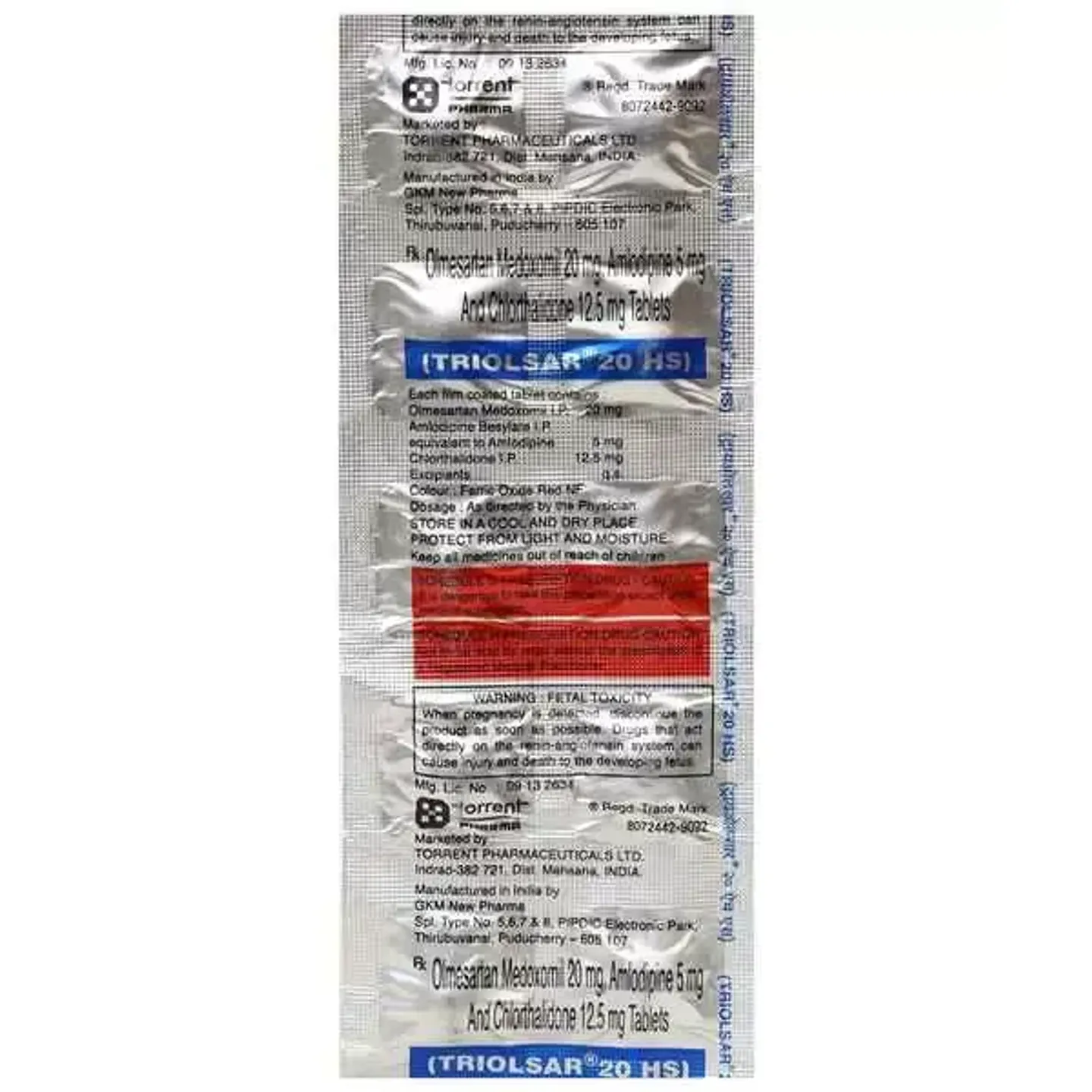 Triolsar 20 Hs Tablet product image