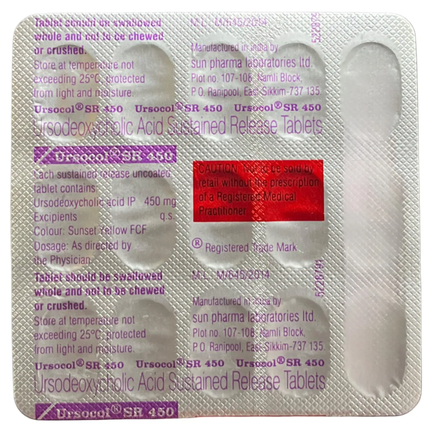 Ursocol Sr 450 Tablet product image