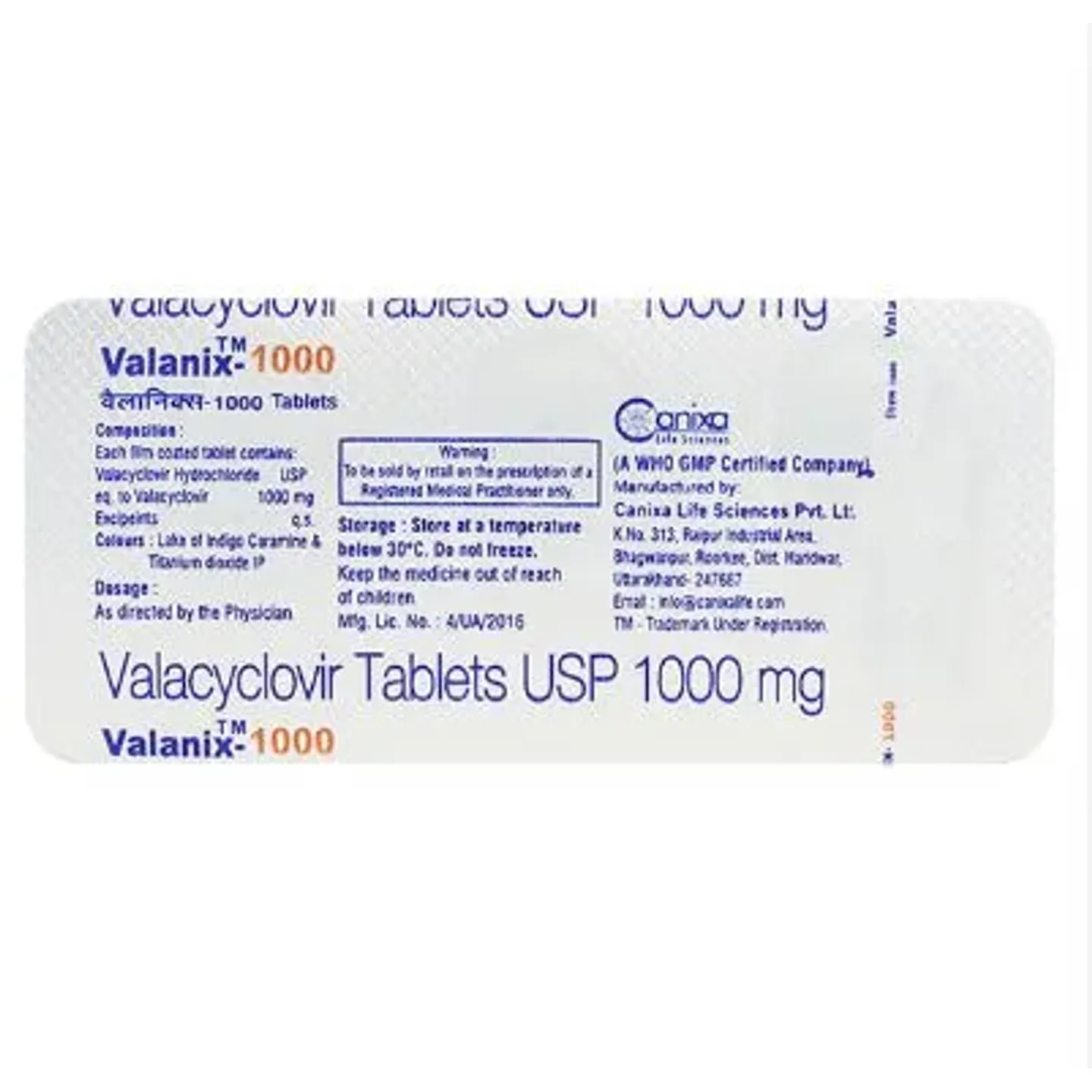 Valanix 1000 Tablet product image