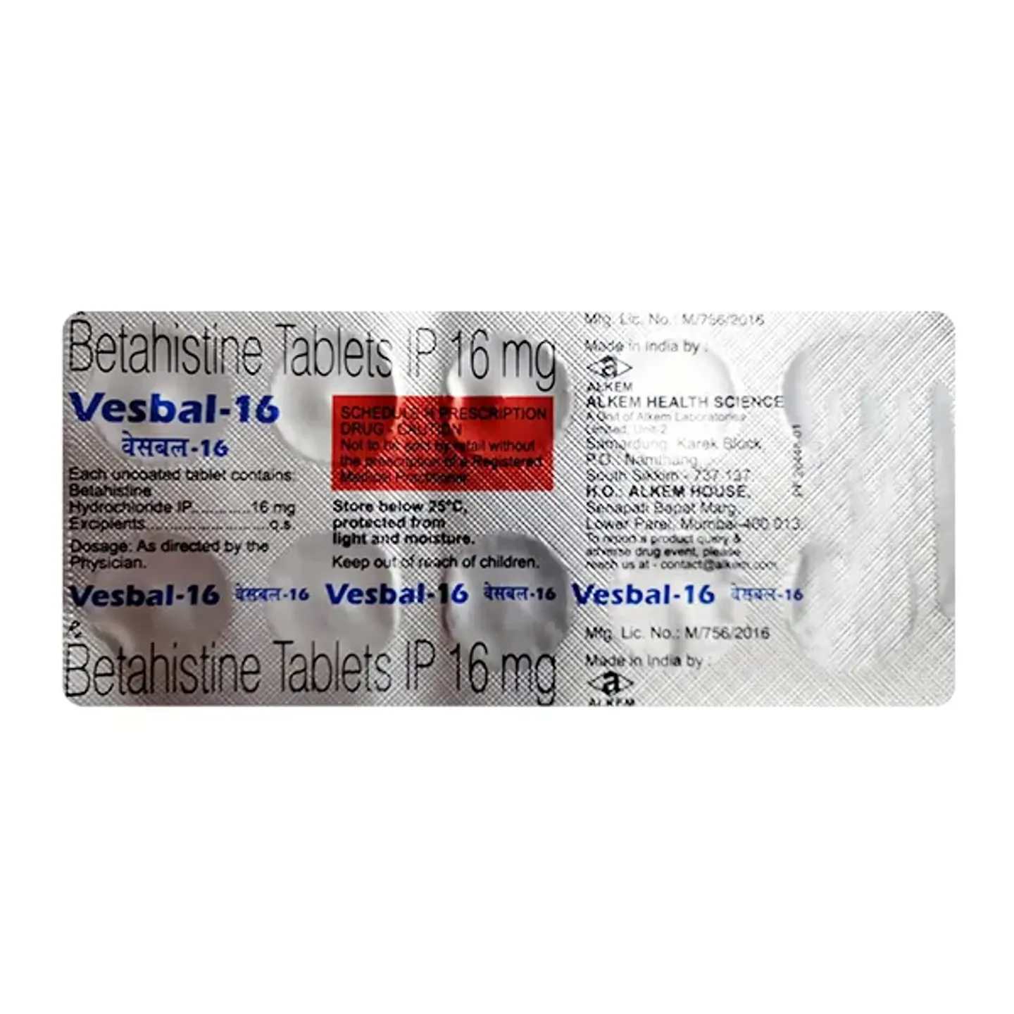 Vesbal 16 Tablet product image