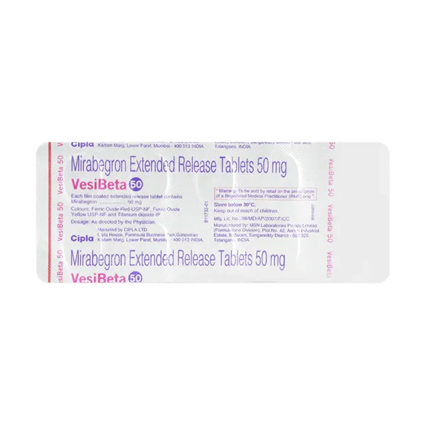 Vesibeta 50 Tablet product image