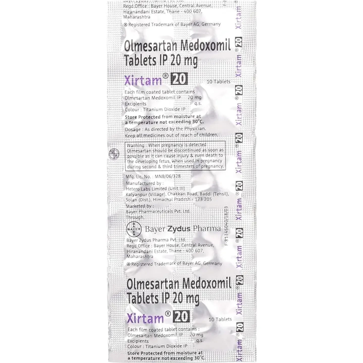 Xirtam 20 Tablet product image
