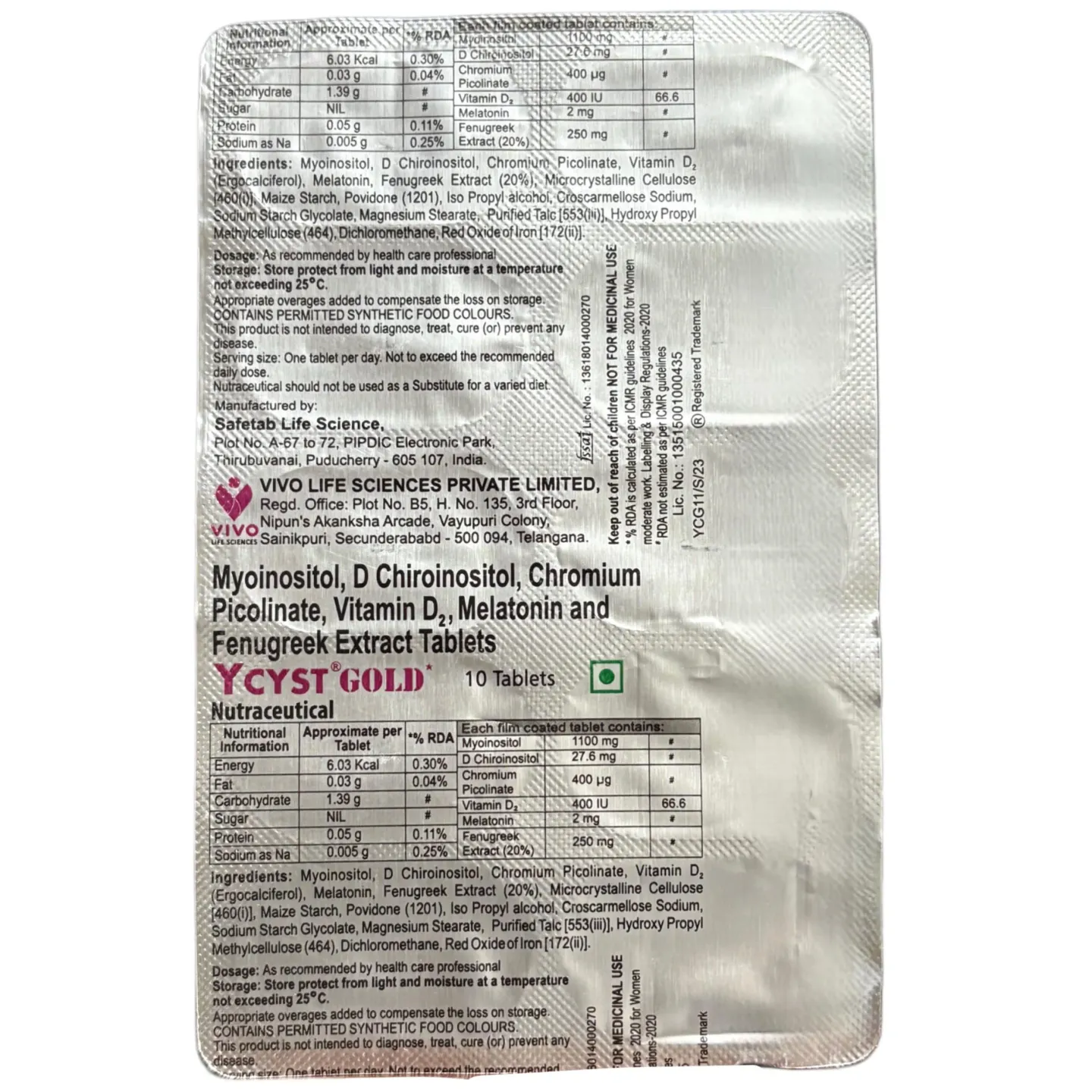 Ycyst Gold Tablet product image