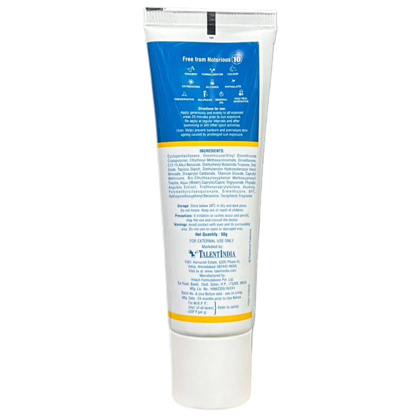 Yuvinie Soft Silicone Sunscreen Spf 50 Pa+++ Gel product image