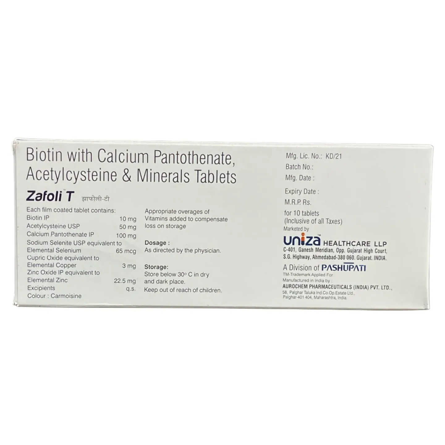 Zafoli T Tablet product image