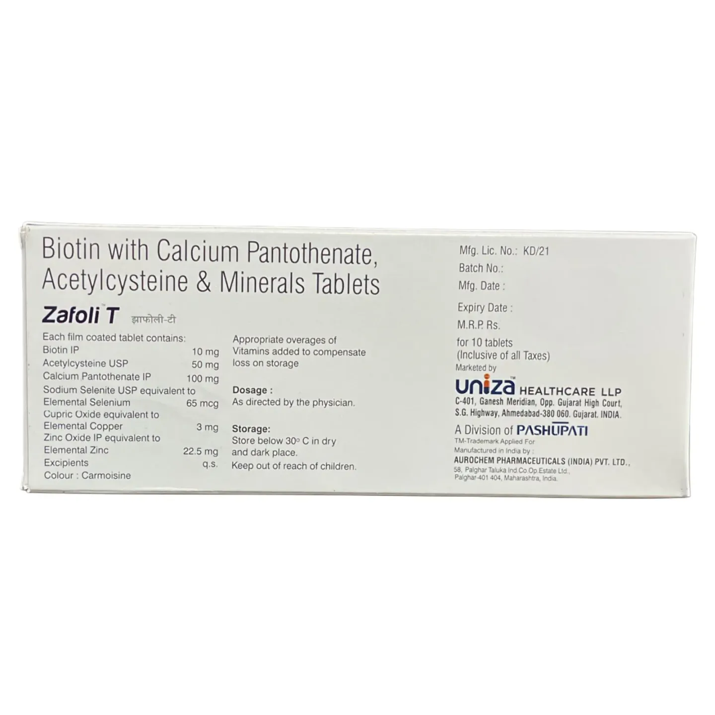 Zafoli T Tablet product image