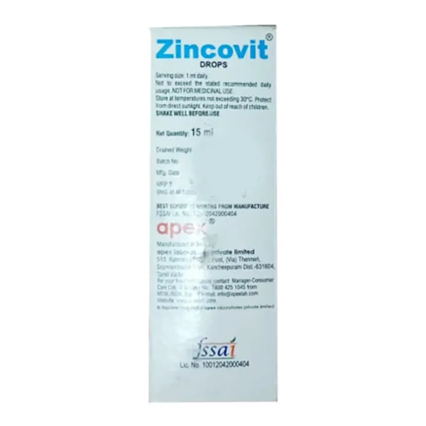 Zincovit Drops product image