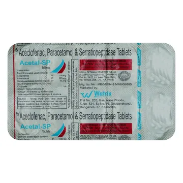 Acetal Sp 100mg/500mg/15mg Tablet product image