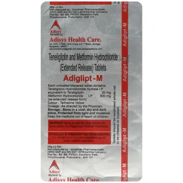 Adiglipt M 500mg/20mg Tablet product image