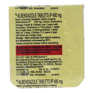 Albendazole 400mg Tablet product image