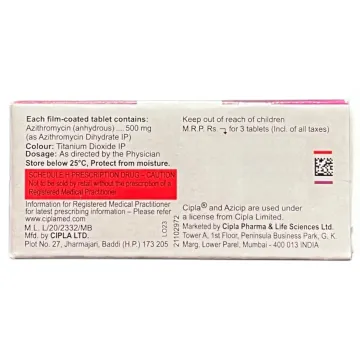 Azicip 500 Tablet product image