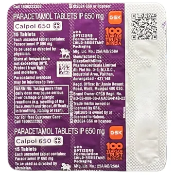 Calpol 650 Tablet product image