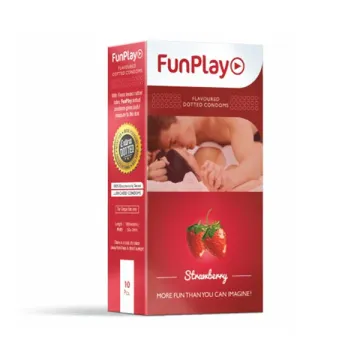 Funplay Strawberry Dotted Condom product image