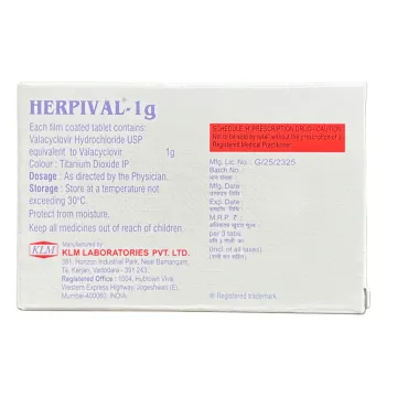 Herpival 1g Tablet product image