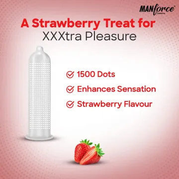 Manforce 1500 Dots Strawberry Flavoured Xotic P... product image