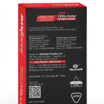 Manforce 1500 Dots Strawberry Flavoured Xotic P... product image