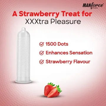 Manforce 1500 Dots Strawberry Flavoured Xotic P... product image