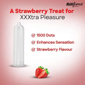 Manforce 1500 Dots Strawberry Flavoured Xotic Premium Condoms Pack Of 20 product image