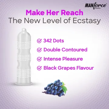 Manforce Xtasy Black Grapes Dotted Premium Cond... product image
