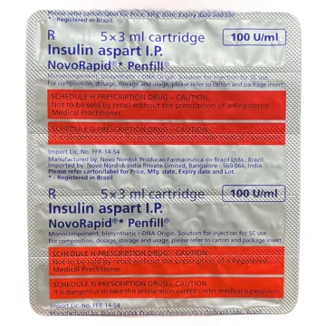 Novorapid Penfills 5 X 3ml Cartridge product image