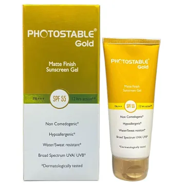 Photostable Gold Matt Finish Sunscreen Gel Spf 55 product image