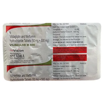 Vildaglob M 500 Tablet product image