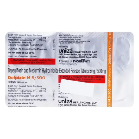 Delpizin M 5/500 Tablet product image