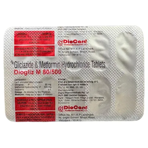 Diogliz M 80/500 Tablet product image