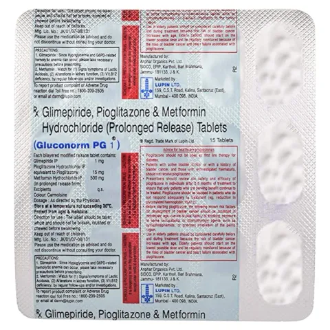 Gluconorm Pg 1 Tablet product image