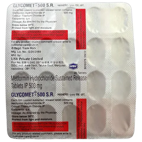 Glycomet 500 Sr Tablet product image