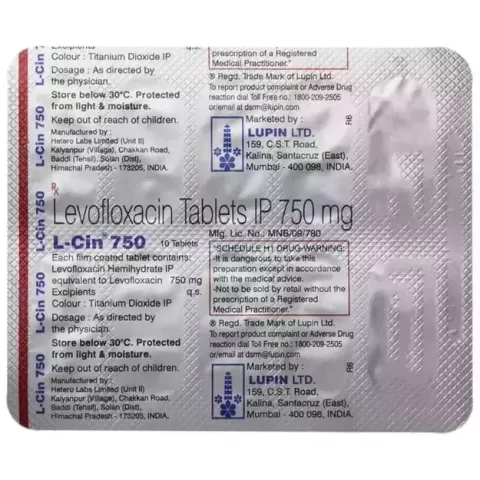 L Cin 750 Tablet product image