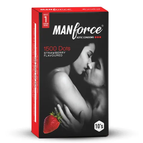 Manforce 1500 Dots Strawberry Flavoured Xotic P... product image