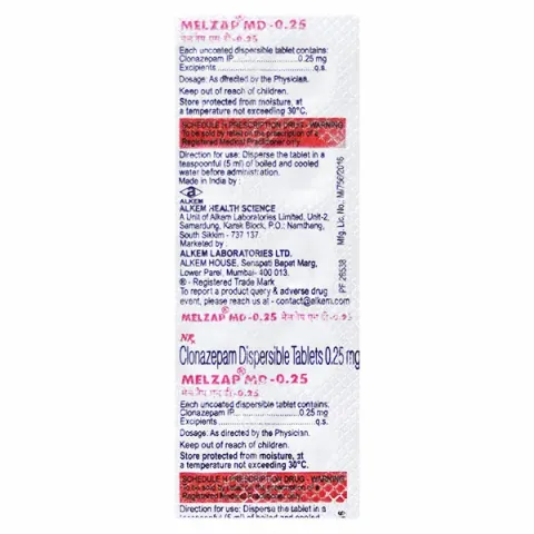 Melzap 0.25 Md Tablet product image