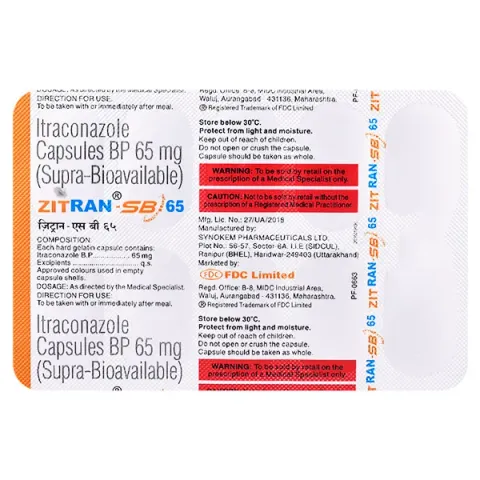 Zitran Sb 65mg Capsule product image