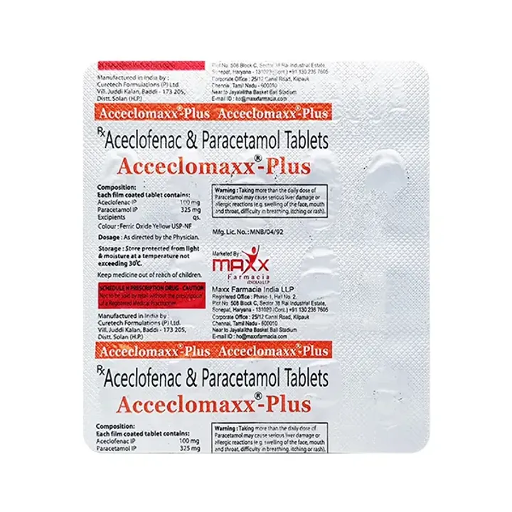 Acceclomax Plus 100mg/325mg Tablet product image