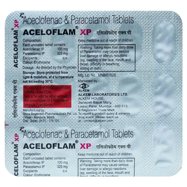 Aceloflam Xp 100 Mg/325 Mg Tablet product image