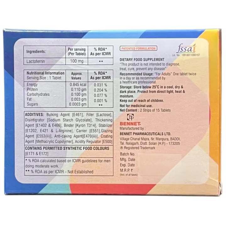 Actoferrin 100 Tablets product image