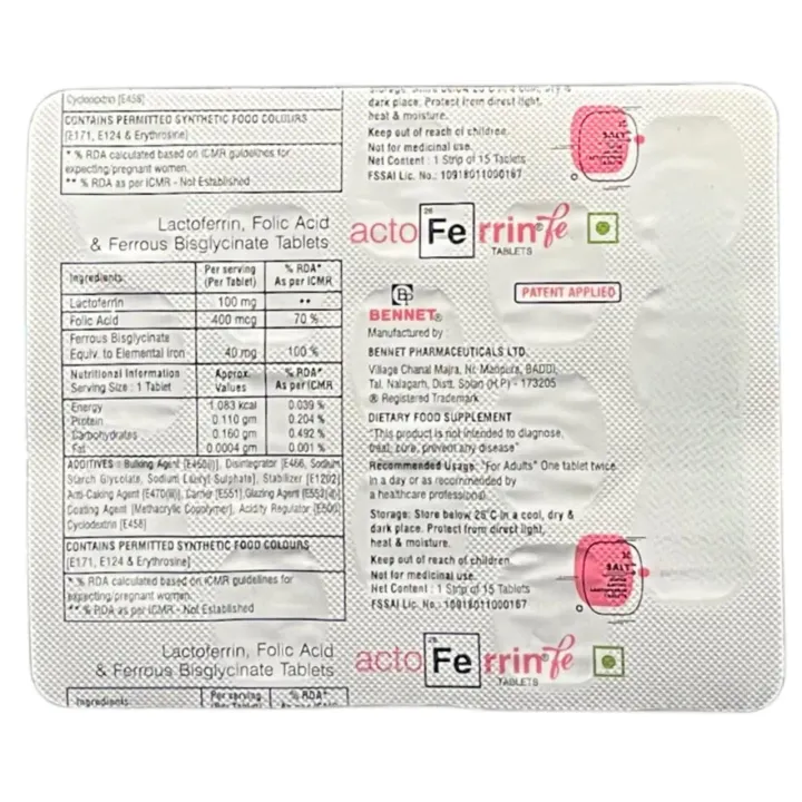 Actoferrin Fe Tablets product image