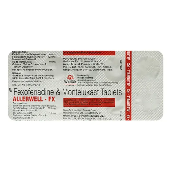 Allerwell Fx 10mg/120mg Tablet product image
