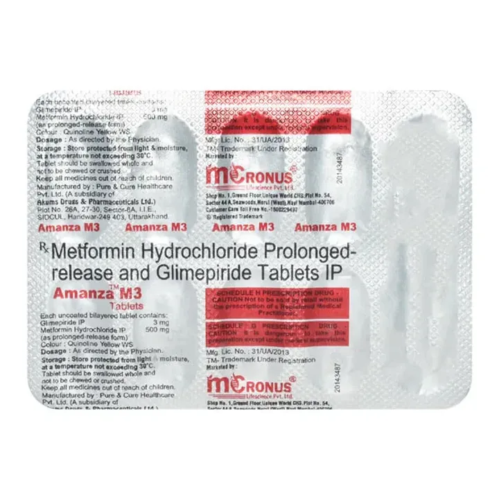 Amanza M 3mg/500mg Tablet product image