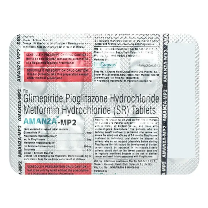 Amanza Mp 2mg/500mg/15mg Tablet product image