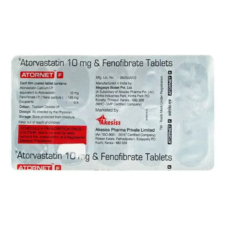 Atornet F 10mg/145mg Tablet product image