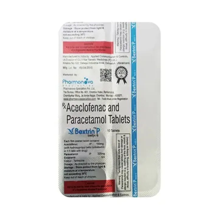 Bextrin P 100mg/325mg Tablet product image