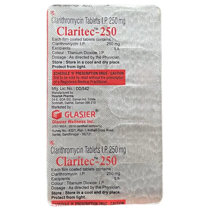 Claritec 250mg Tablet product image