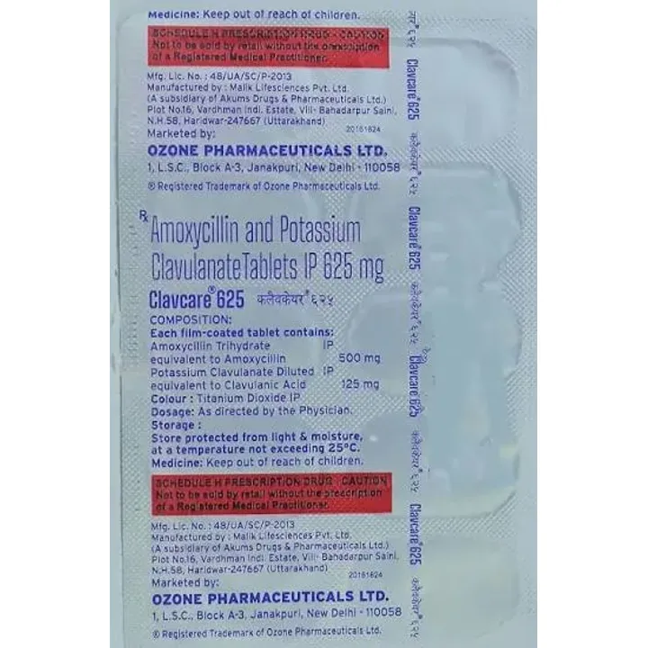 Clavcare 625 Tablet product image