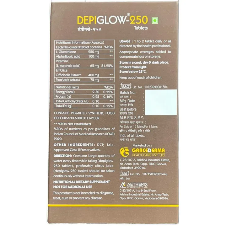 Depiglow 250 Tablet product image