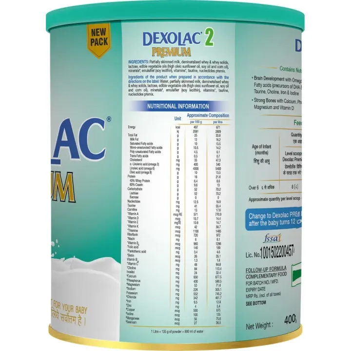 Dexolac Premium 2 Powder 400gm product image