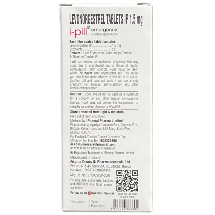 I Pill Emergency Contraceptive Pill product image